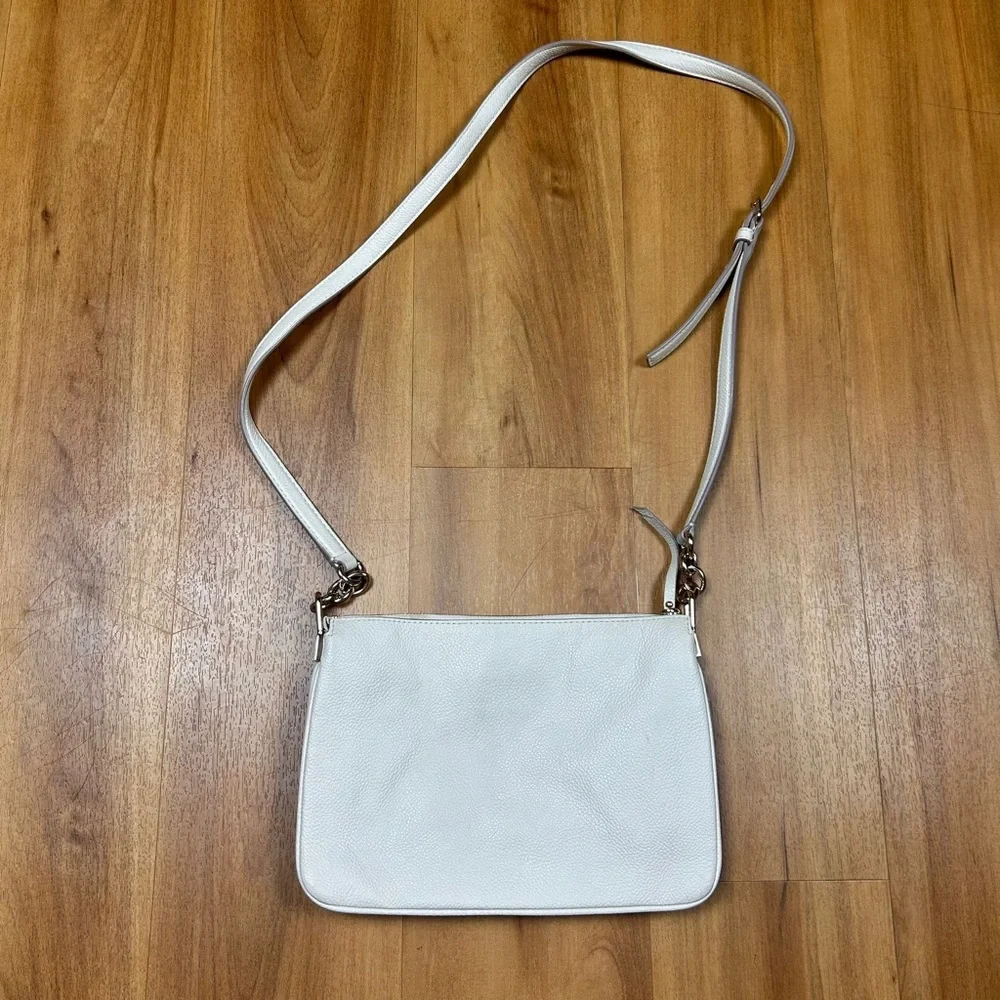 Kate Spade‎ Cream Crossbody Bag Pebbled Leather Zip Top Adjustable Strap